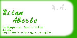 milan aberle business card